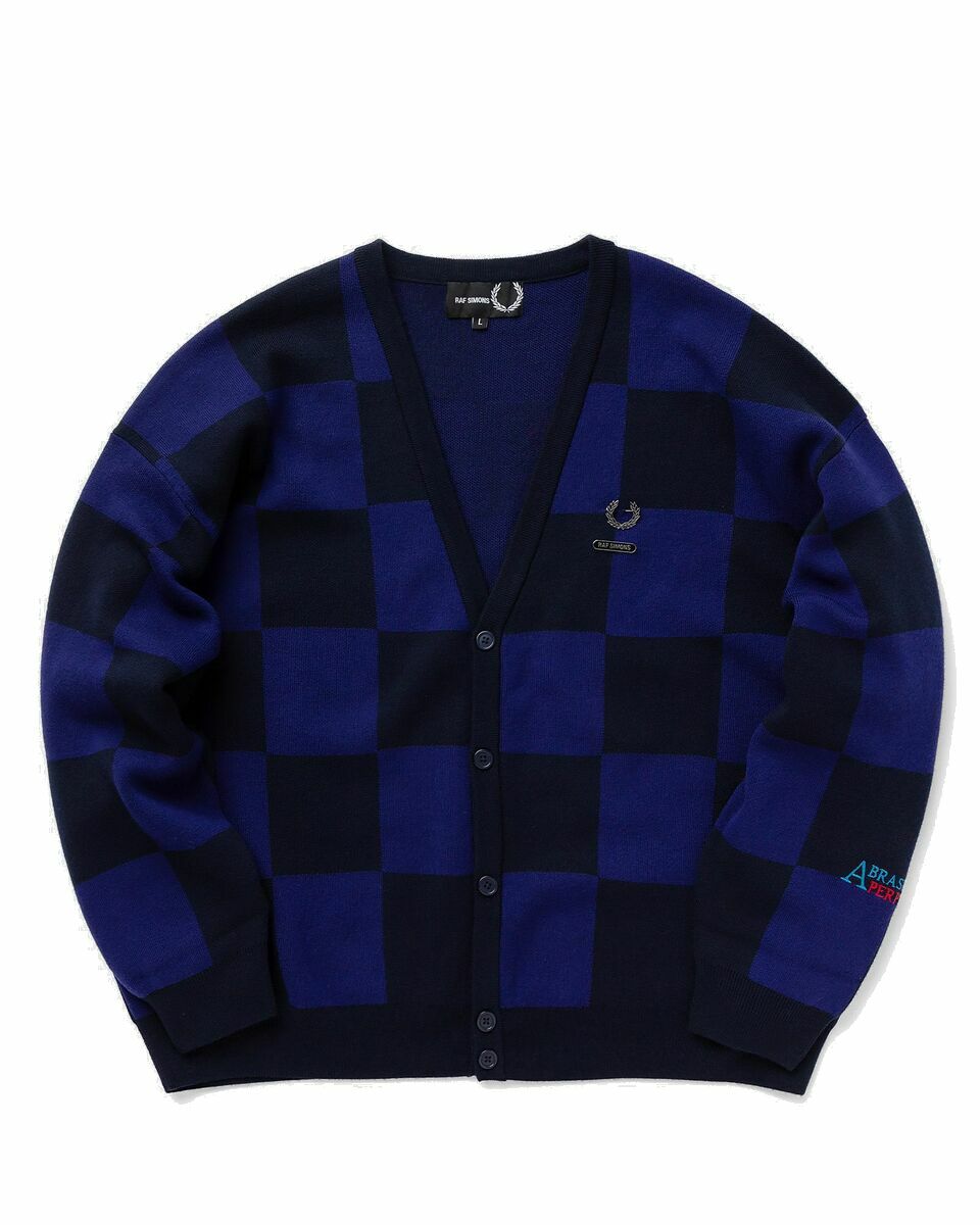 Photo: Fred Perry Rs Chckerboard Cardigan Blue - Mens - Zippers & Cardigans