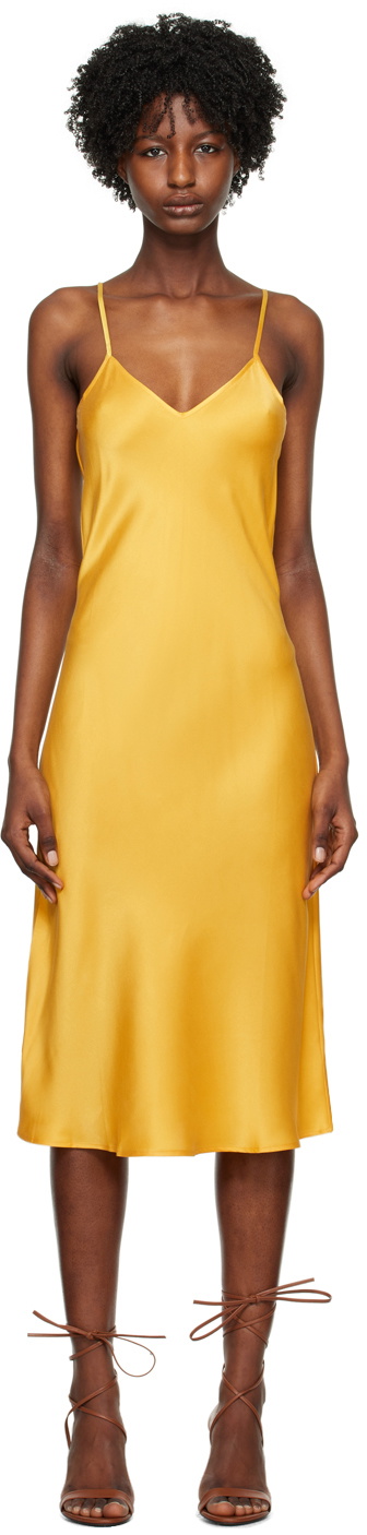 Silk Laundry Yellow 90's Midi Dress Silk Laundry
