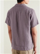 Oliver Spencer - Camp-Collar Linen Shirt - Purple