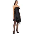 Nina Ricci Black Asymmetric Off-The-Shoulder Dress