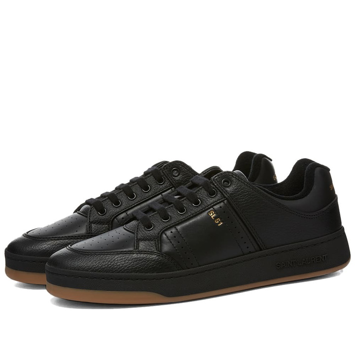 Photo: Saint Laurent Men's SL-61 Low Sneakers in Black/Gum