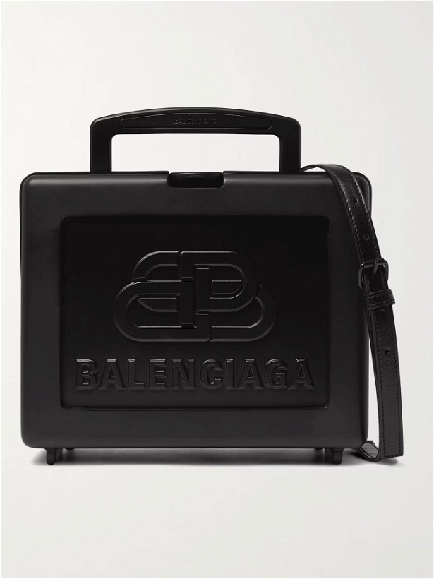 Photo: BALENCIAGA - Logo-Embossed Resin Messenger Bag - Black