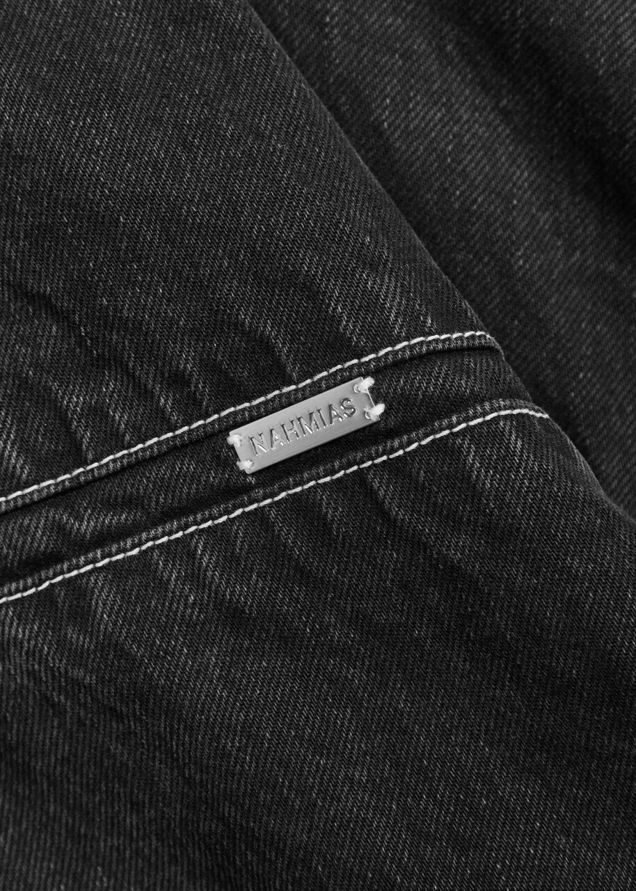 Nahmias Shadowstitch Denim Bomber Jacket Black