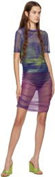 DRAE Purple Glitch Print Minidress