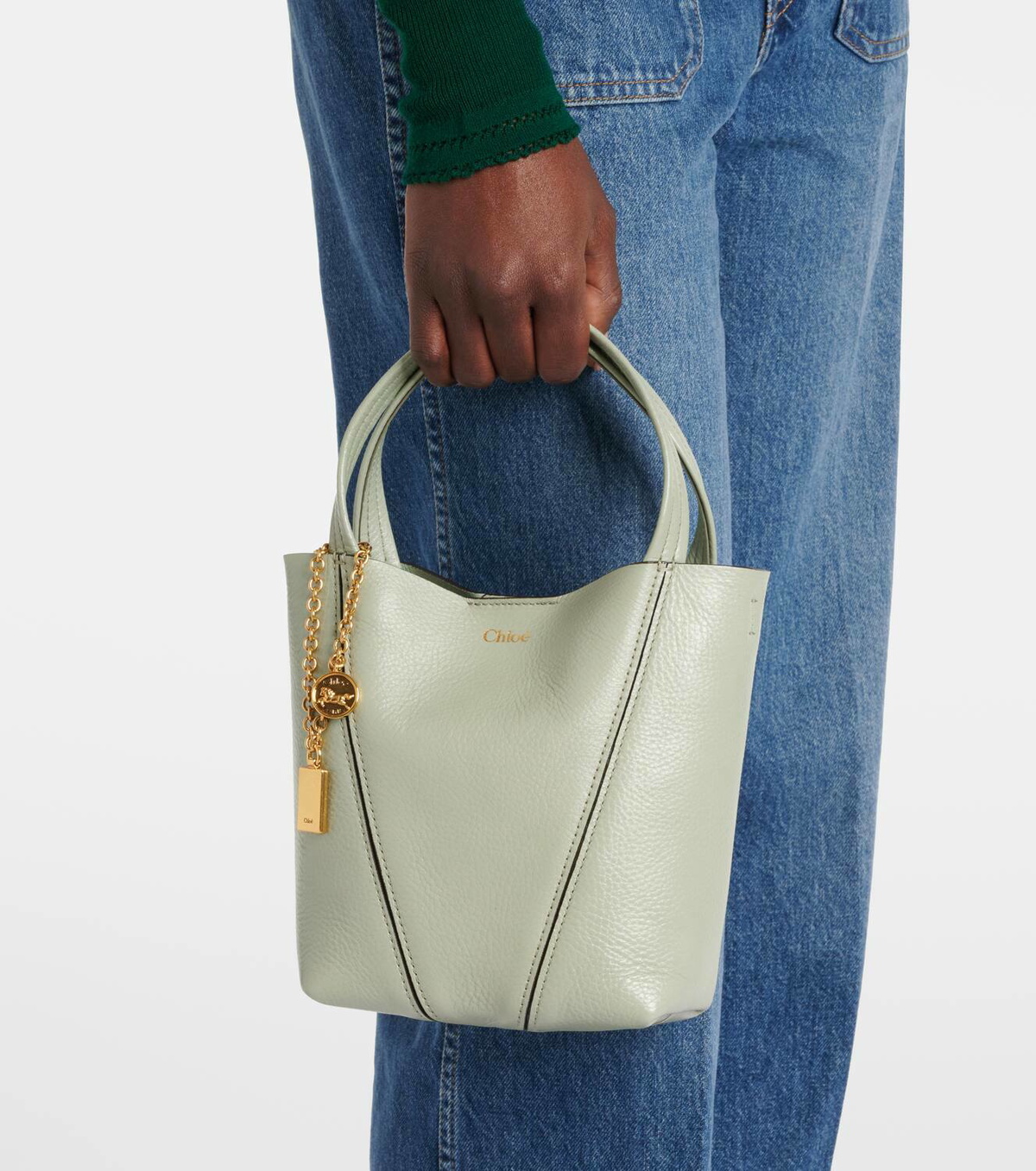 【関税＆送料込み】ChloAC Spin Small Leather Tote Bag Chloé Small Chloé Spin Tote Bag In Grained Leather | Chloé US