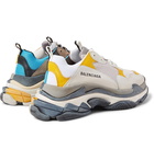 Balenciaga - Triple S Split Mesh, Nubuck And Leather Sneakers - Men - Multi