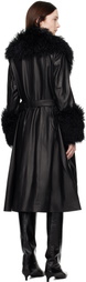 Saks Potts Black Foxy Shearling Coat