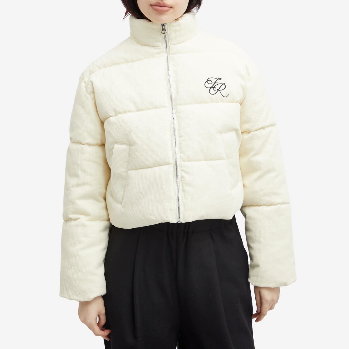 4th & Reckless Women's Arna Cord Puffer Jacket in Cream