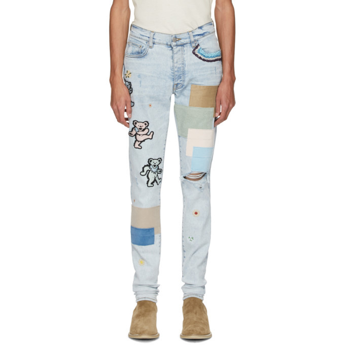 Photo: Amiri Blue Grateful Dead Thrasher Jeans