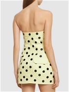 AREA - Polka Dot Cotton Strapless Mini Dress