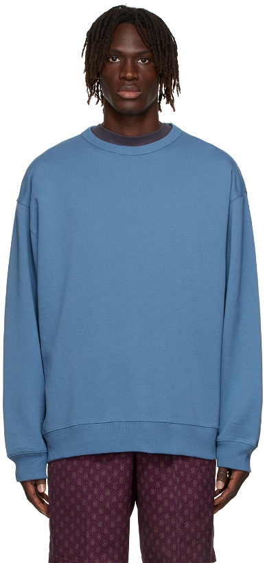 Photo: Dries Van Noten Blue Medium Weight French Terry Sweatshirt