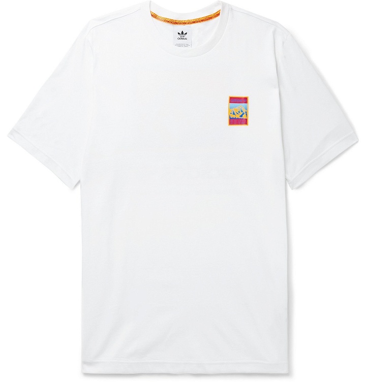 Photo: adidas Originals - Logo-Print Cotton-Jersey T-Shirt - White