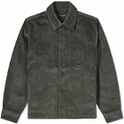 Fred Perry Men's Cord Overshirt in Field Green