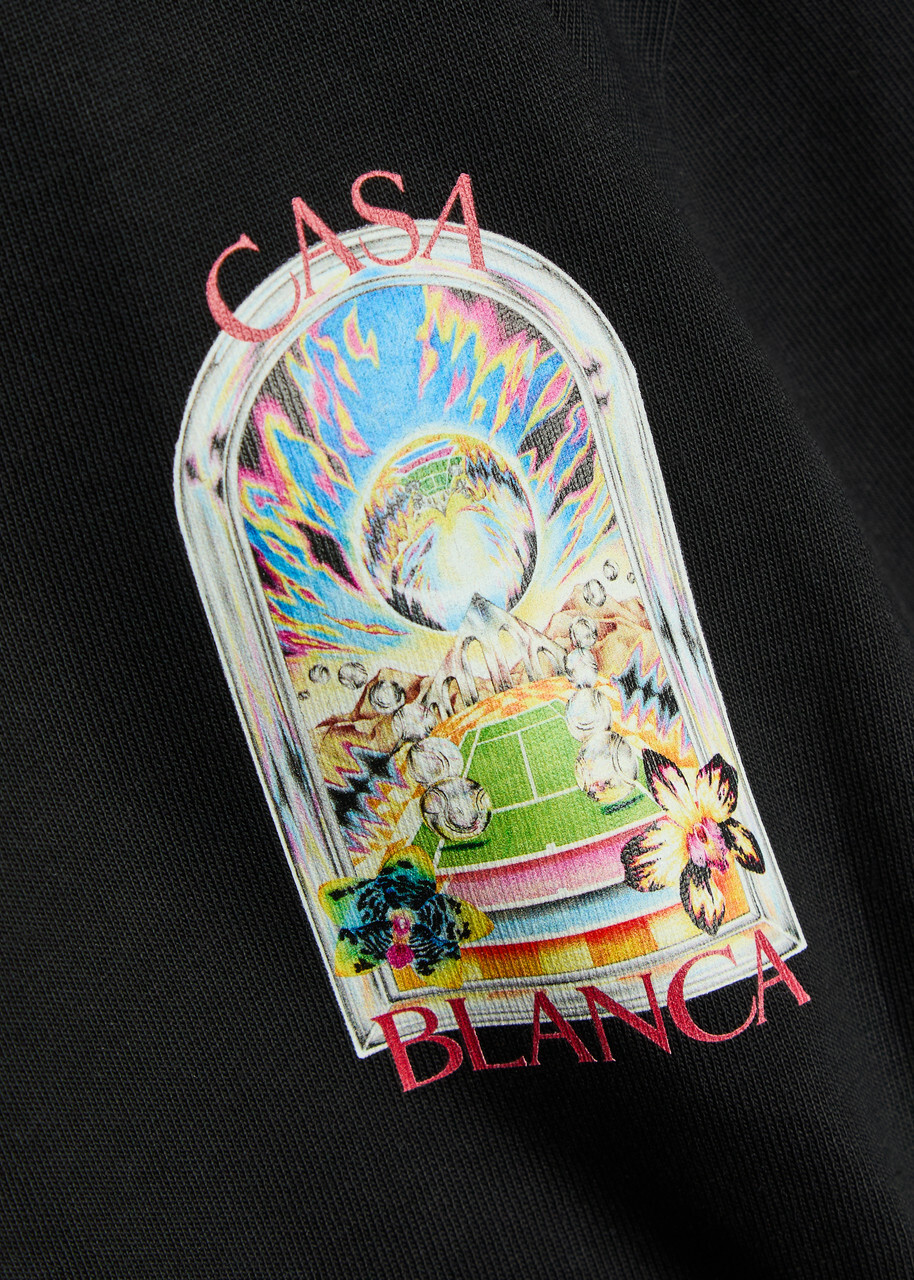 Casablanca Landscape Printed Cotton T-shirt Black