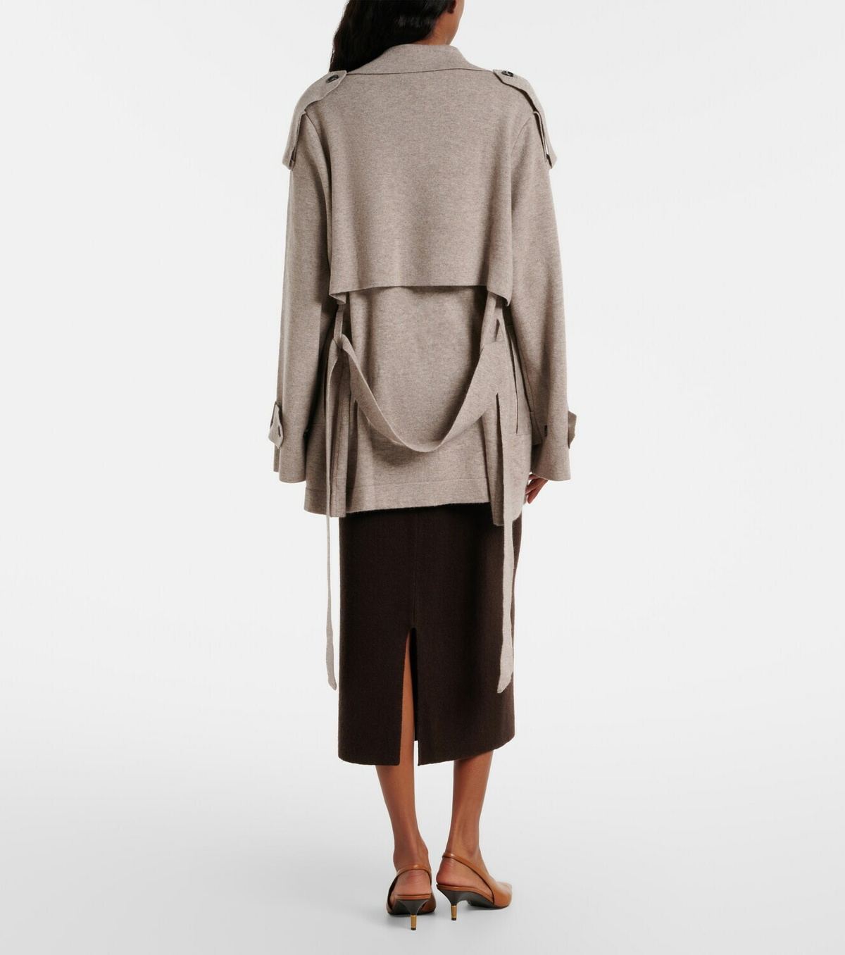 Jardin des Orangers Wool and cashmere pencil skirt