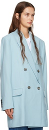 AMI Alexandre Mattiussi Blue Double-Breasted Blazer