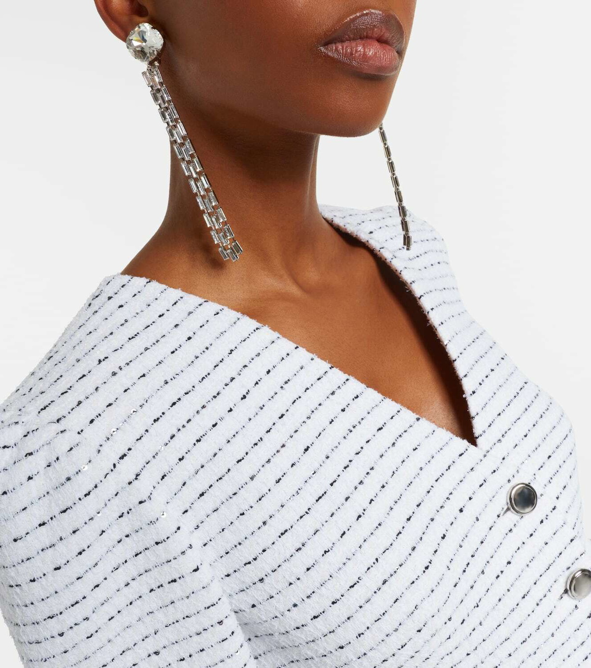 Alessandra Rich Fringed clip-on drop earrings