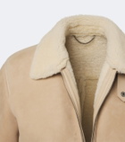 Canali Shearling-trimmed suede blouson jacket