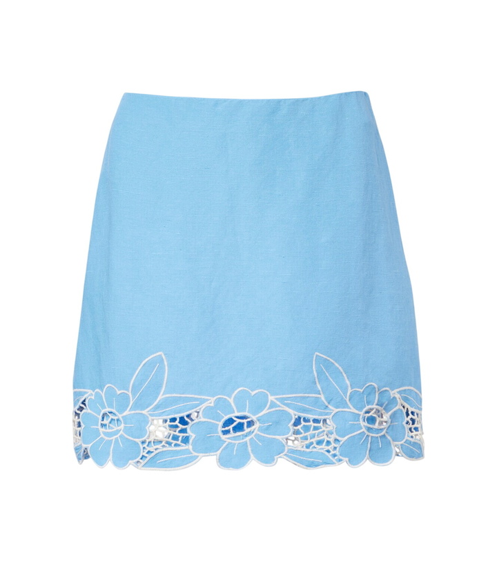 Photo: Rixo Nancye cutout linen-blend miniskirt