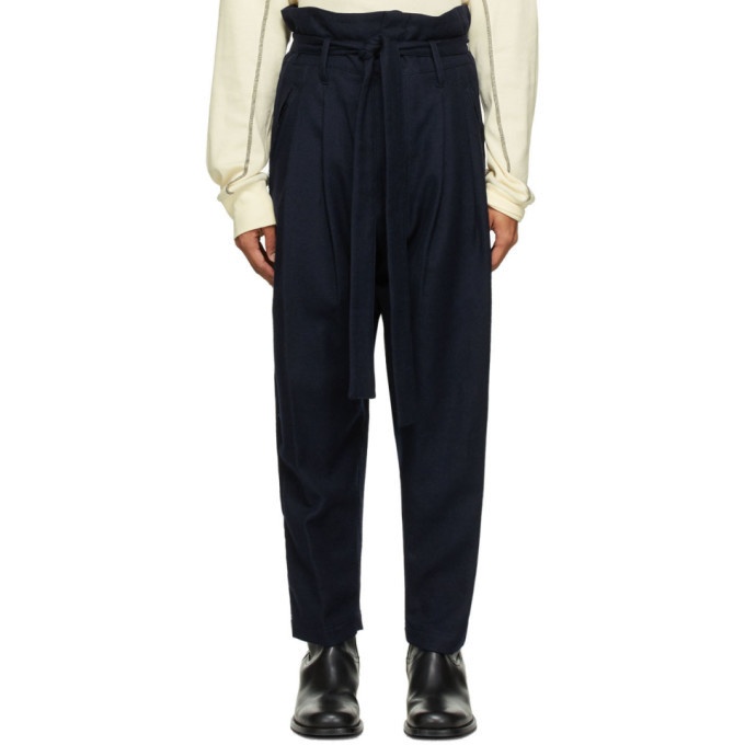 Photo: BED J.W. FORD Navy Wool Serge Trousers