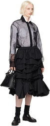 Comme des Garçons Black Gathered Midi Skirt