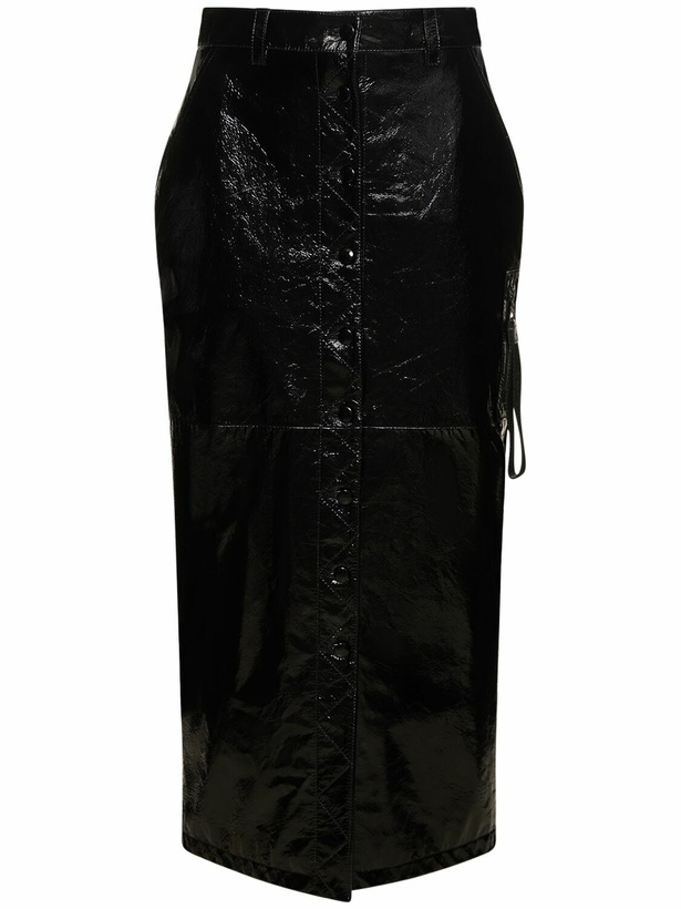 Photo: FERRARI - Patent Leather Pencil Midi Skirt