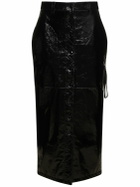 FERRARI - Patent Leather Pencil Midi Skirt