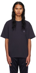 NEEDLES Purple Embroidered T-Shirt
