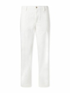 Canali - Straight-Leg Cotton-Blend Twill Trousers - Neutrals
