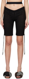 ANDREĀDAMO Black Floating Rib Shorts