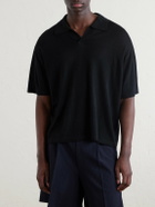 FRAME - Knitted Cotton Polo Shirt - Black