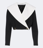 Alessandra Rich Double-breasted wool-blend crêpe jacket