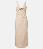 SIR Moretti cutout linen midi dress