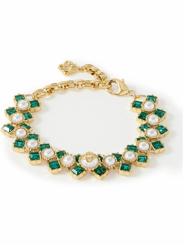Photo: Casablanca - Gold-Plated, Faux Pearl and Crystal Bracelet