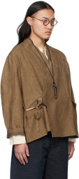Aviva Jifei Xue Brown Wrap Cardigan