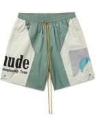 Rhude - Straight-Leg Logo-Print Shell Drawstring Shorts - Green