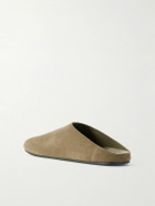 The Row - Hudson Suede Slippers - Green