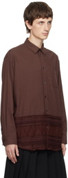 UNDERCOVER Burgundy Frayed Shirt