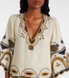 Eres Medaillon embroidered linen minidress