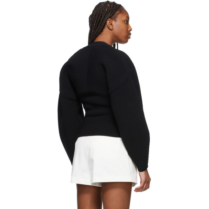 Alexander Wang Black Ribbed Shrug Pullover Sweater Alexander