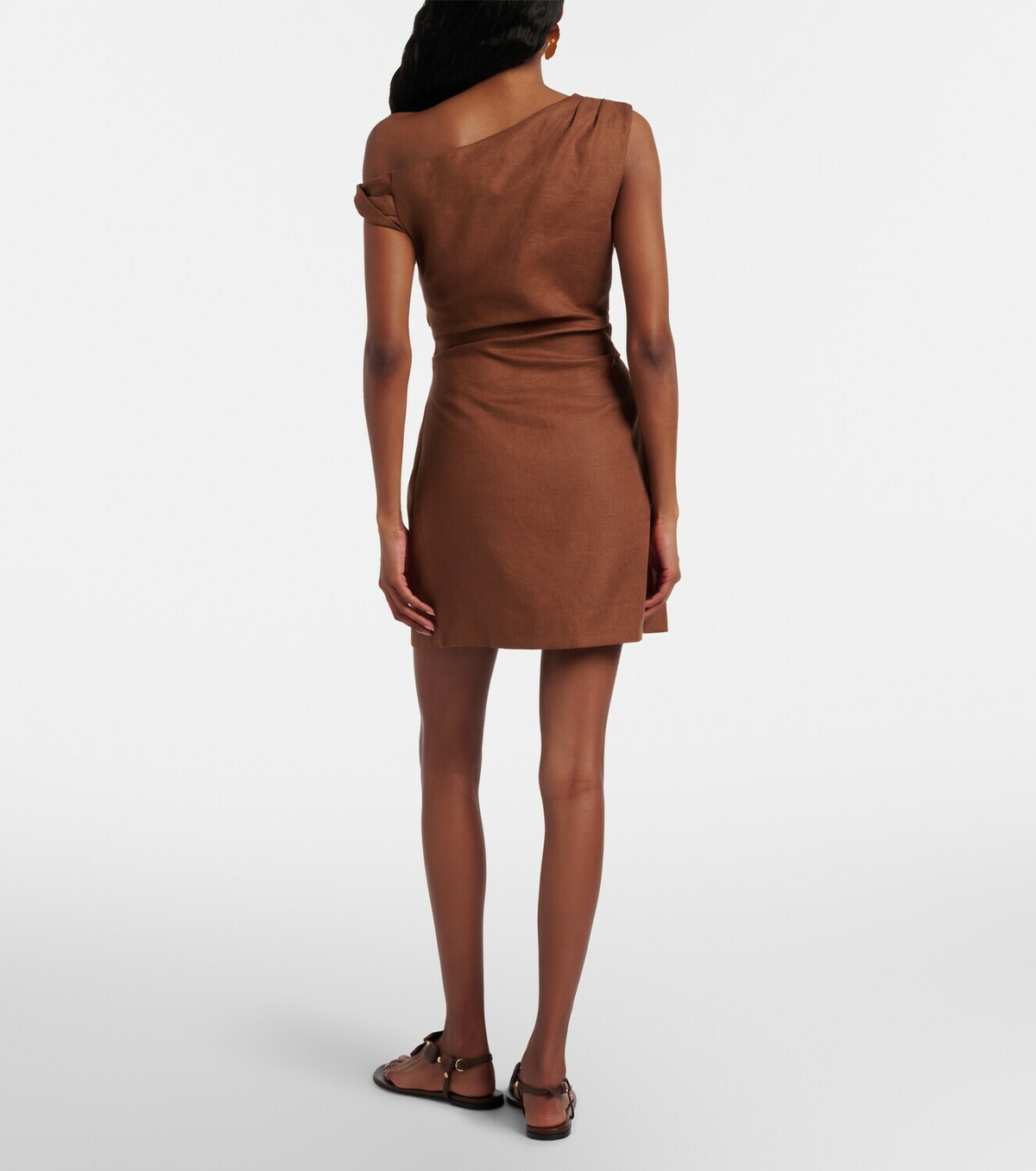 SIR Asymmetric linen minidress