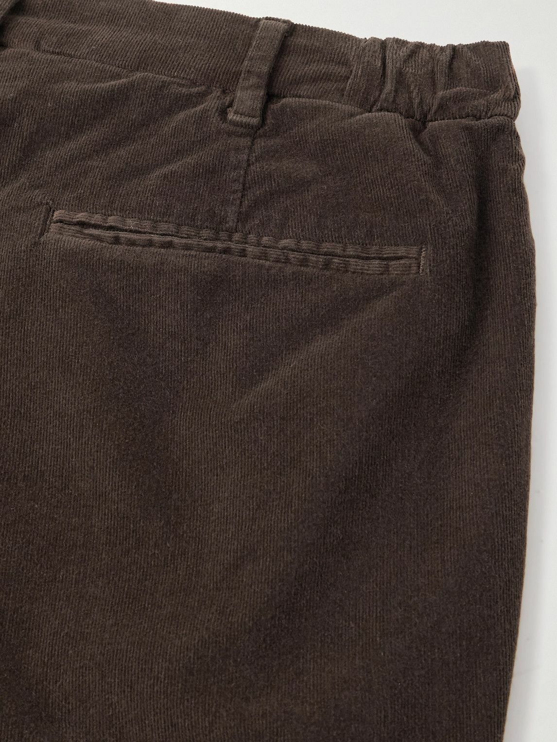 Altea - Dumbo Straight-Leg Stretch-Cotton Corduroy Trousers - Brown