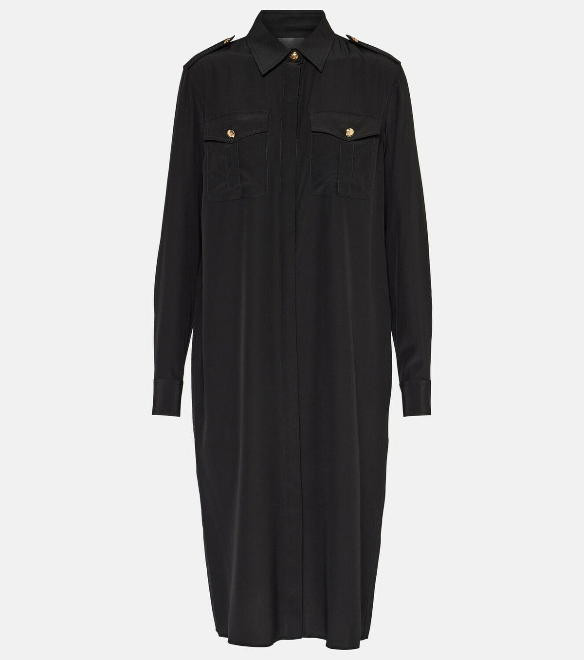 Nili Lotan Adelaide silk midi shirt dress