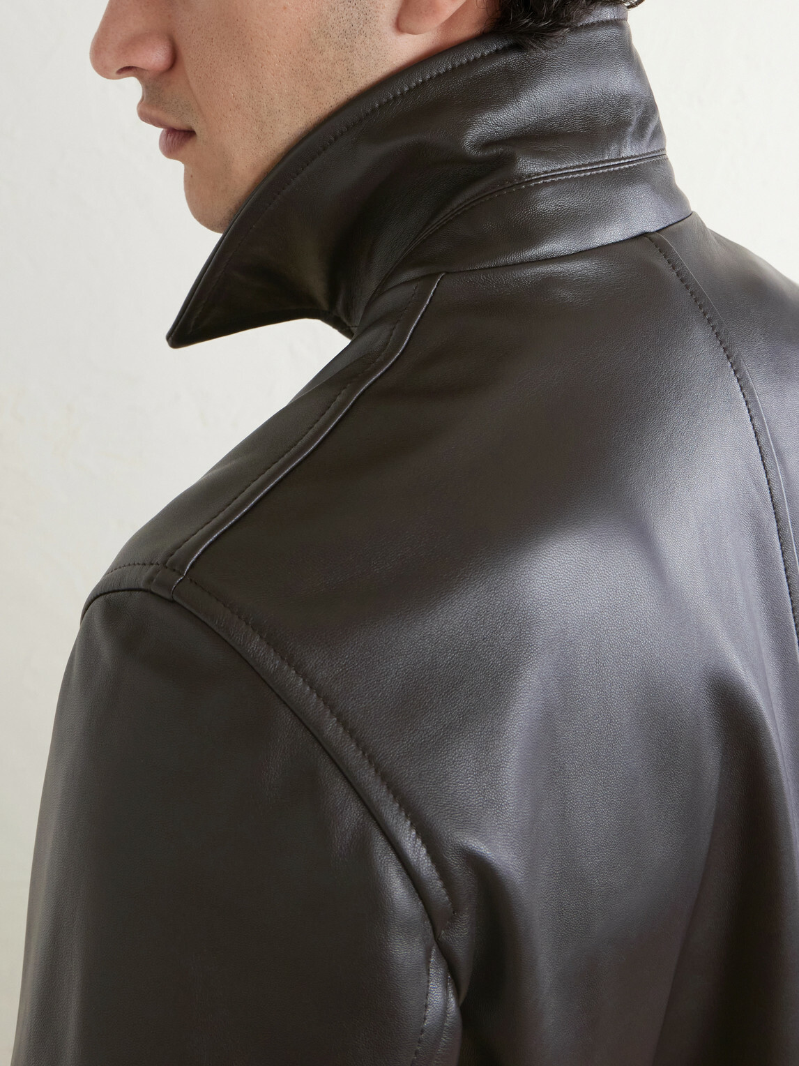 J. Mueser - Racer Leather Jacket - Brown