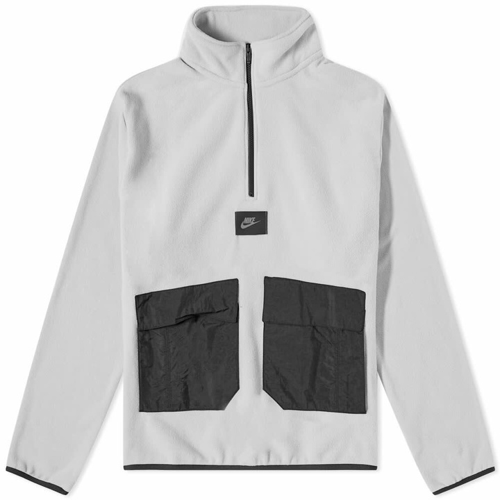 Photo: Nike Men's Utility Polar Fleece Half Zip in Light Iron Ore/Black