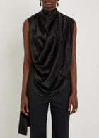 Roksanda Vesper Draped Silk top Black