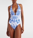 Camilla Immortal Ink halterneck swimsuit