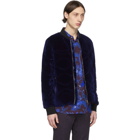 Paul Smith Navy Down Velvet Bomber Jacket