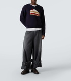 JW Anderson Belt-detail faded wide-leg jeans