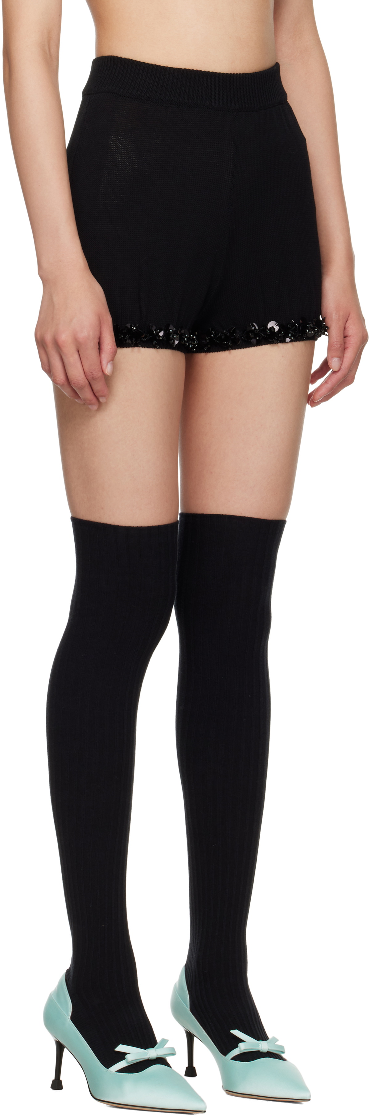 SHUSHU/TONG Black Knitted Shorts